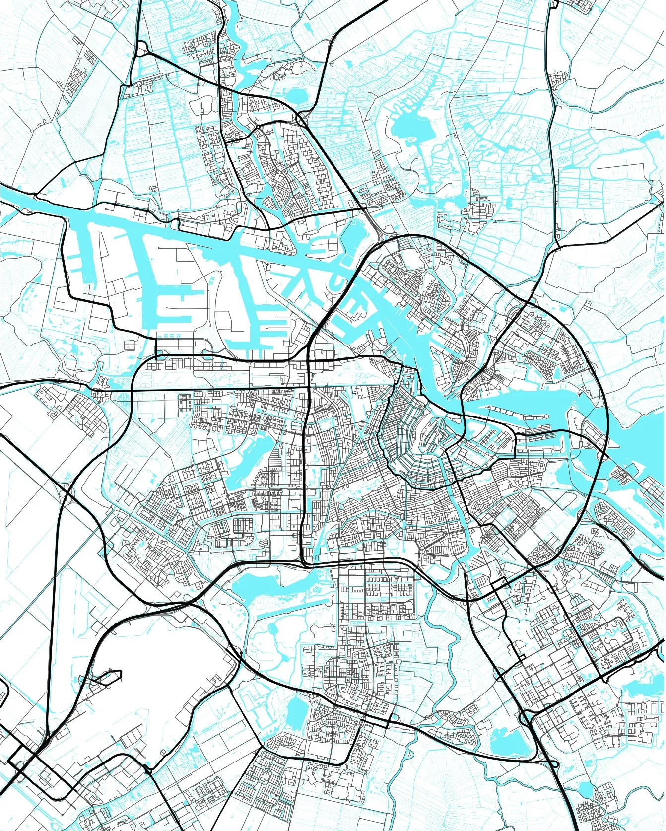 Amsterdam printable map poster