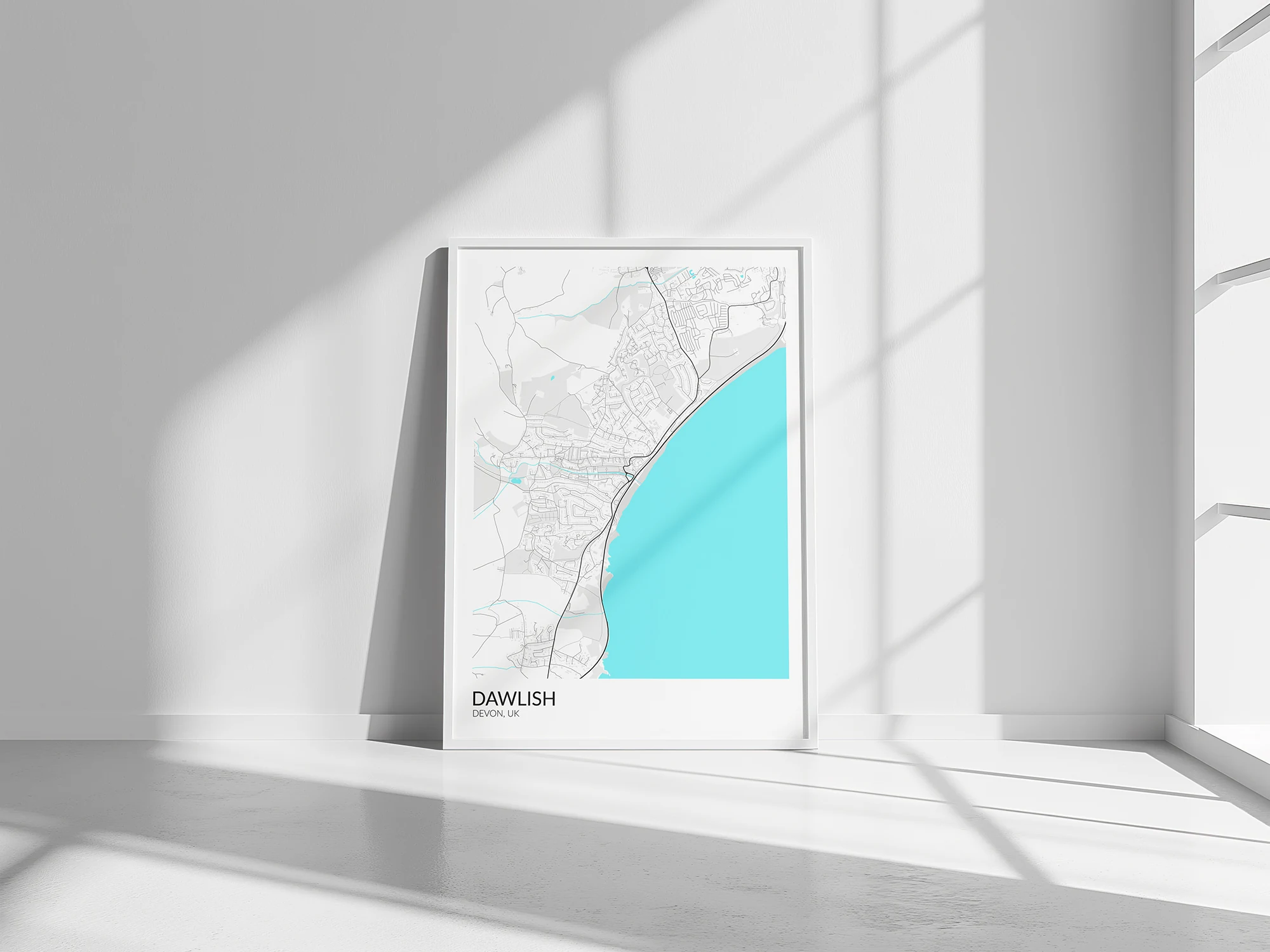 Dawlish printable map poster