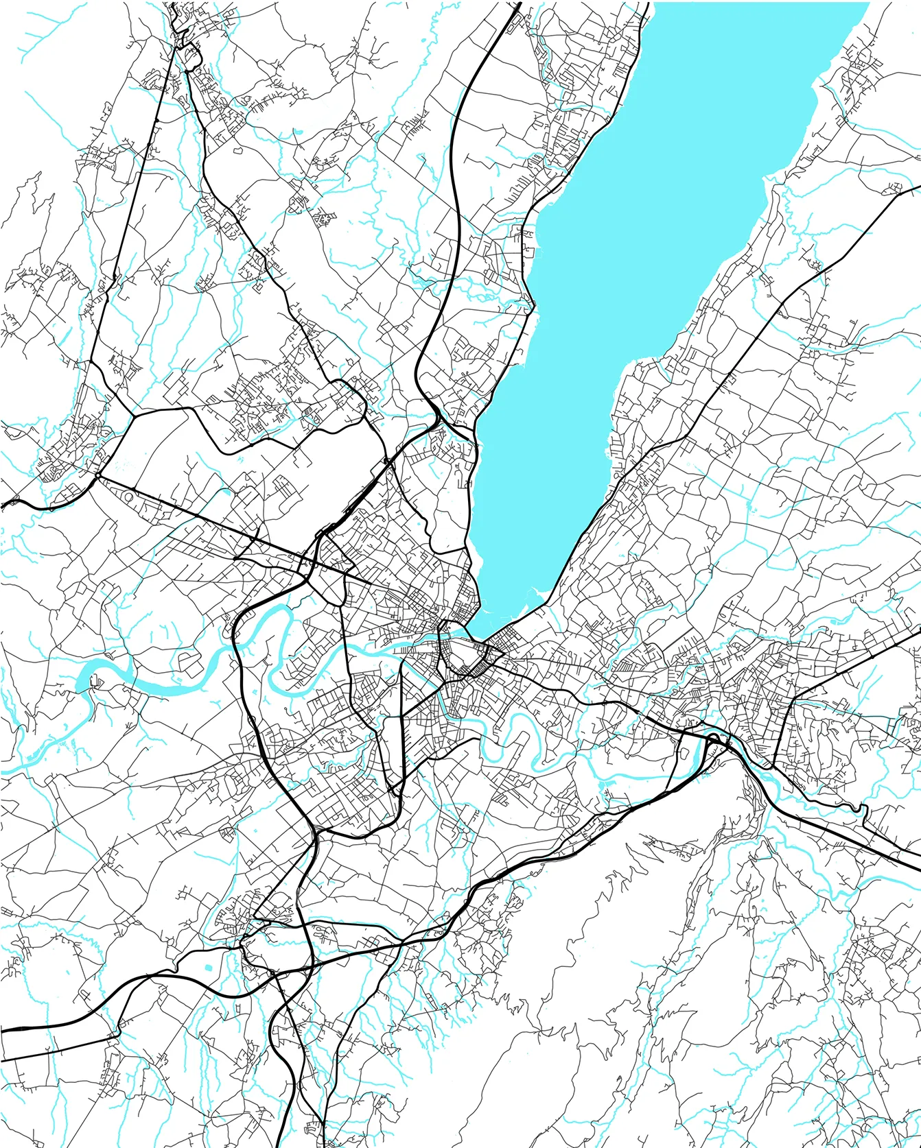 Geneva printable map poster