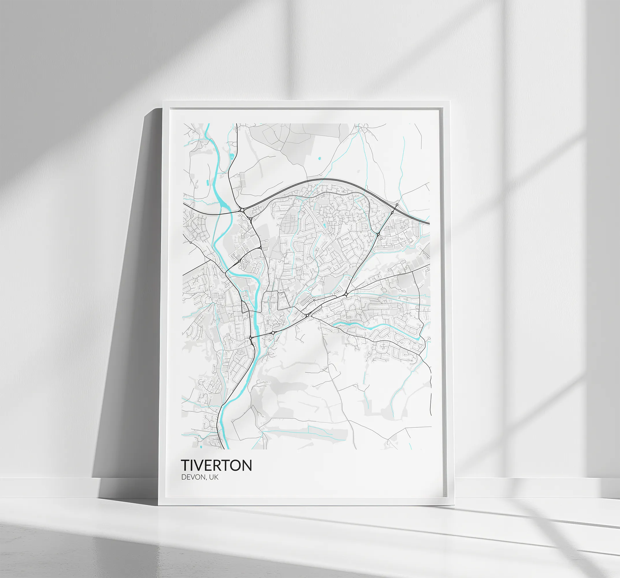 Tiverton printable map poster